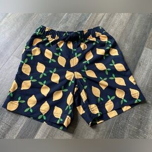 Hanna Andersson Navy Lemon Swim Trunks 120